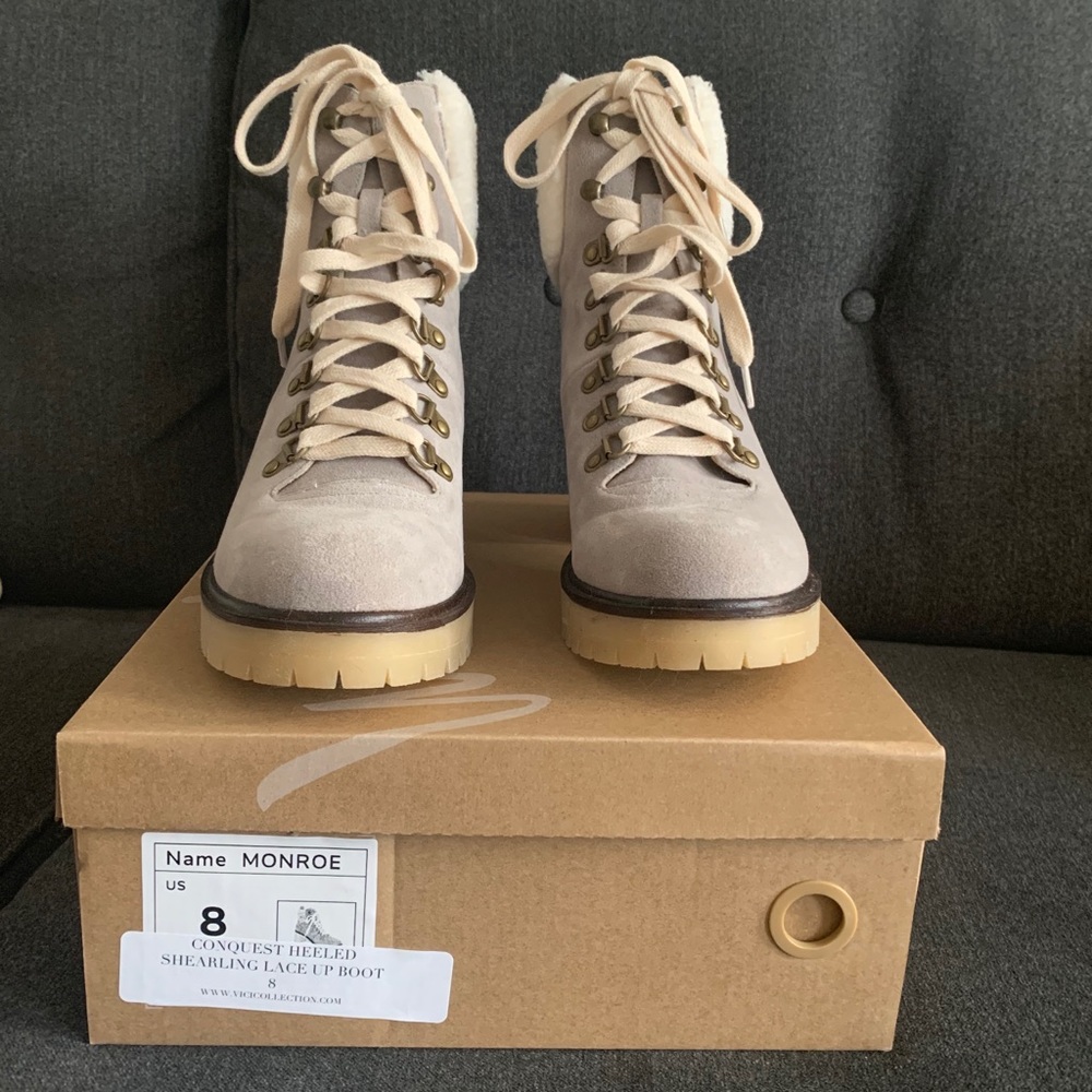 NEW Shearling Lace Up Bootie